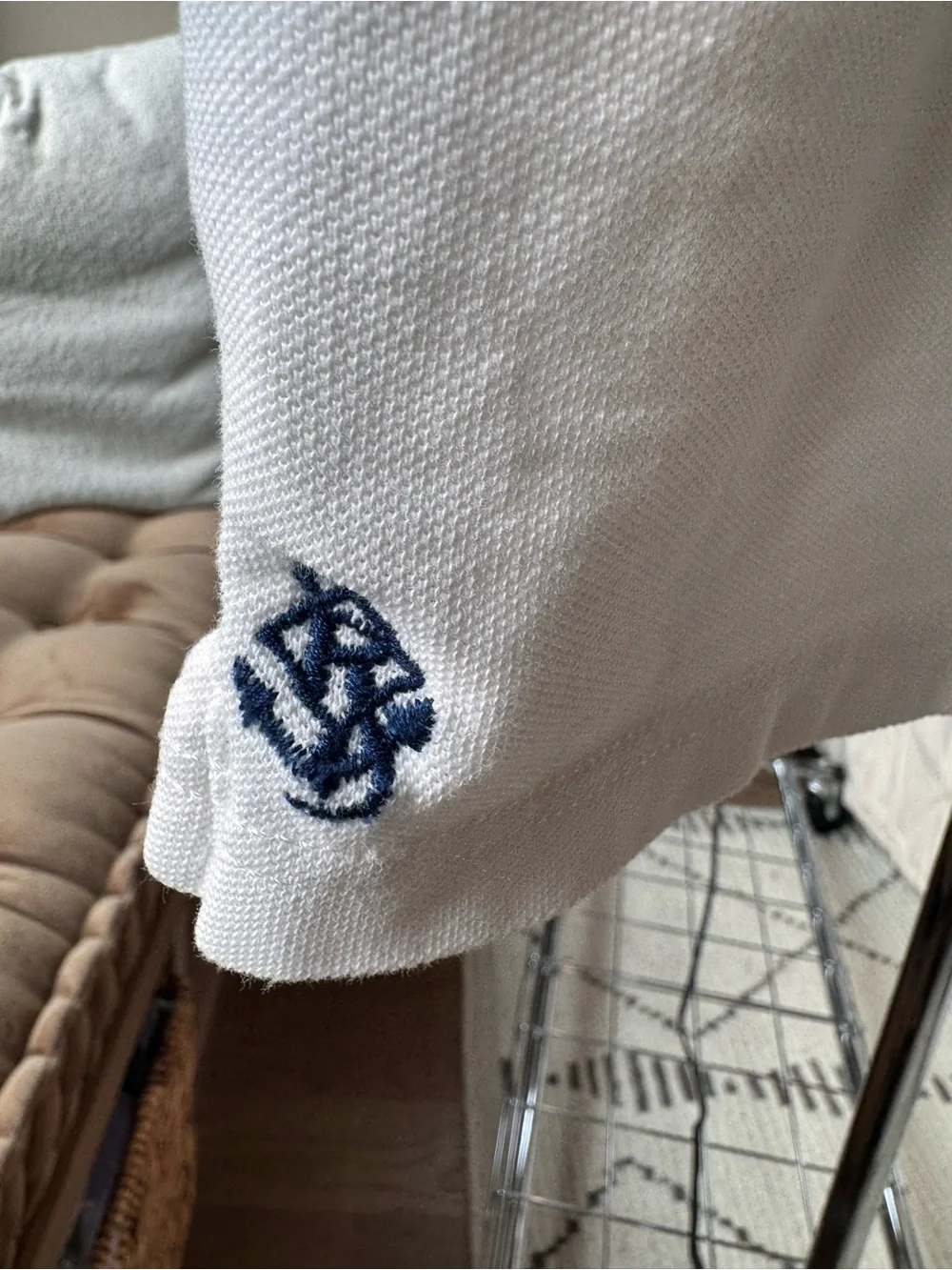 Polo Ralph Lauren White Polo Shirt - Size L w/ Nautical‎ Emblem